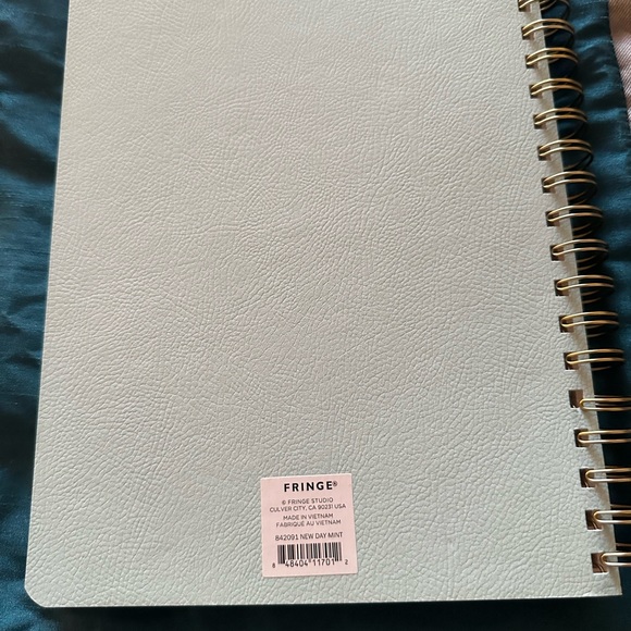 Fringe 192 lined-pages notebook. Mint green color with gold lettering on front. - Picture 7 of 7